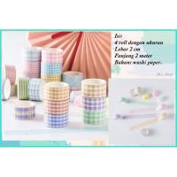 ราคา Washi Tape Washi Tape Aesthetic Masking Tape Aesthetic Grid Pattern Style Washi Tape Set 4 ชิ้น (29137911639)
