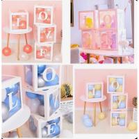 ราคา กรอบกล่องลูกโป่งตัวเลข 0-9 /กล่องใสใส่ลูกโป่ง BABYหรือ LOVE แบบ DIY ประกอบเองได้ (22425876203)