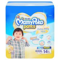 ราคา มามี่โพโค แพ้นท์ เอ็กซ์ตร้า ดราย สกิน กางเกงผ้าอ้อมสำหรับเด็กชาย ขนาด XXXL 18-35กก. 14 ชิ้น (7631984717)