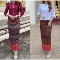 ราคา ผ้าถุงไหมกาบแก้ว ไหมกาบแก้วซิปหลัง อัดกาวเต็มตัว ผ้าไหมสำเร็จรูป รหัส กว (25359505493)