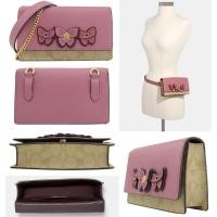 ราคา Coach 2935 Flap Belt Bag In Signature Canvas With Butterfly Applique กระเป๋าสะพายข้าง