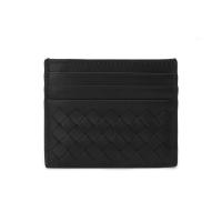 ราคา Bottega Veneta กระเป๋าใส่บัตร Card Holder หนังแท้ Lamb Skin 6 ช่องบัตร + 1ช่องกลาง สีดำ Made in Italy ของแท้ (New) (3655526840)