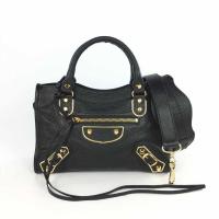 ราคา New Balenciaga mini city metallic edge ดำทอง (5355588794)