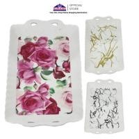 ราคา ถาดพลาสติกสีขาวสี่เหลี่ยมผืนผ้าจับริบบิ้นที่สวยงามออกแบบถาดความงามหนาอาหารเครื่องดื่มถาดถาดอาหาร (24707079436)