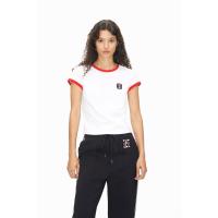 ราคา H&M(เอชแอนด์เอ็ม) เสื้อยืดตกแต่งแบบแอพพลิเก ผู้หญิง 1192997_1 (29425861777)