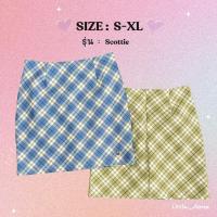 ราคา ทรงเอ{รุ่น Scottie ยาว 15.5”-16.5”} S-XL ลายสก็อต Mini Skirt มีซับกางเกงด้านใน (43203351256)