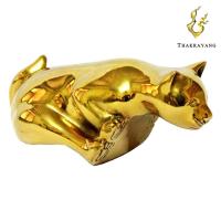 ราคา THAKRAYANG รูปปั้นตกแต่งบ้าน แมวทองเหลือง เกาะกระจก (398236384)