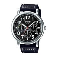 ราคา Casio Men Standard Analog Black Leather Strap Watch MTP-E309L-1AVDF (1515263142)