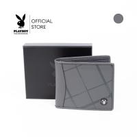 ราคา PlayBoy :รุ่น Vector Men's Wallet bag กระเป๋าสตางค์ผู้ชาย รหัส ST-WA251PBM078-GY ดีไซน์แบบพับ ลายตาราง สี Onyx Grey (44221365982)