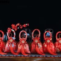 ราคา กระเป๋าถือพู่ XUTIAN Knot, Bird Phoenix Canvas Flower Drawstring Bag, Fashion Wedding Candy Bag Dragon Style Festive Sugar Bag Outdoor (28092533205)