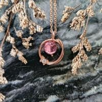 ราคา Pink Galaxy Necklace : สร้อย สร้อยคอ สี Rose Pink Gold ชมพู (19178181138)