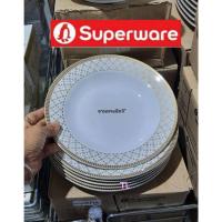 ราคา จานทรงลึก 9นิ้ว 6ชิ้น ลายกรองทอง ซุุปเปอร์แวร์เกรดA เมลามีน100% ตรานกเพนกวิน superware (28633909911)