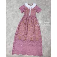 ราคา (พร้อมส่ง) ชุดเดรสงานป้ายลูกไม้ชมพู pink lace dress งานป้ายสวยมาก (22313146602)
