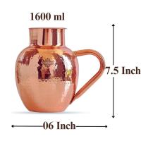ราคา Indian Art Villa Hammered Royal Surahi Design Copper Pitcher - เหยือกน้ำทองแดง 1.6 ลิตร กระติกน้ำทองแดง ขวดทองแดงอินเดีย (26026910791)