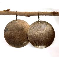ราคา ต่างหูผู้หญิง ต่างหูทองเหลือง ต่างหูโบราณ ต่างหูเก่า ต่างหูใหญ่ big plate earrings (41311171125)