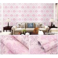ราคา วอลเปเปอร์ลายหลุยส์สีชมพู วอลเปเปอร์ติดผนัง วอลเปเปอร์ตกแต่งผนัง มีกาวในตัว (8412732174)