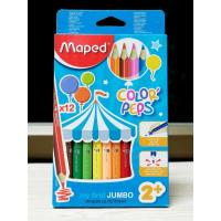 ราคา สีไม้ มาเพ็ด 12สี เเท่งโตสำหรับเด็กเล็ก2+ Maped my first Jumbo Color' peps (4238047238)