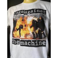 ราคา เสื้อยืดโอเวอร์ไซส์เสื้อวงนำเข้า Rage Against the Machine Police on Fire RATM Nu Metal Hiphop Rock Rap Retro Style Vinta (18934585162)