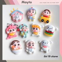 ราคา ชุดสติ๊กเกอร์ 10 ชิ้น เครื่องราง 3 มิติ ธีม Shin puppy พลาสติกแข็งติดรองเท้าแตะ MayTo Crocodile JB-395 (43372605622)