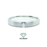 ราคา Unisex Diamond Band 0.10 ct แหวนทองขาวฝังเพชรแท้ แบบเรียบ ตัวเรือนทองขาว white gold 14k 4g ของแท้ รับรองโดยผู้เชี่ยวชาญ (20688664461)