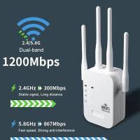 ราคา 1200Mbps WiFi Repeater Wireless Extender WiFi Booster 5G 2.4G Dual-band Network Amplifier Long Range Signal WiFi Router Home (42518987378)