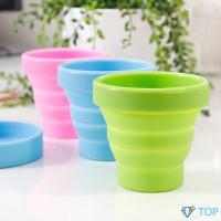 ราคา แก้วน้ำพับได้, แก้วน้ำซิลิโคน ถ้วยยืดไสลด์ ถ้วยพับซิลิโคน silicone folding cup (15468424353)