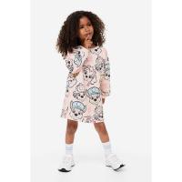 ราคา H&M(เอชแอนด์เอ็ม) ชุดเดรสผ้าสเวตเชิ้ตพิมพ์ลาย Girls Printed sweatshirt dress 1079179_4 (27126611209)
