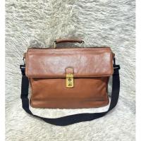 ราคา กระเป๋าหนังแท้ทรงเอกสารสีน้ำตาลวินเทจงานชายแบรนด์Esquire(รหัส โชค67) (28514352010)