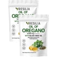 ราคา Resilia Oil of Oregano Softgels, Resilia Oil of Oregano พร้อมน้ํามันเมล็ดดํา 6000 มก., ภูมิคุ้มกันตามธรรมชาติ, กลืนง่าย, อุดมไปด้วยสารอาหาร, ประสบการณ์ Enhanced Wellness (2) (44320523973)