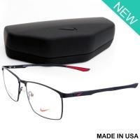 ราคา Nike แว่นตา รุ่น 7689 C-1-1 สีดำโลโก้แดง กรอบเต็ม ขาสปริง วัสดุ สแตนเลส สตีล Eyewear Top Glasses Made in USA (9411966956)