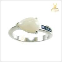 ราคา แหวนโอปอลขาว ทรงหยดน้ำ อัญมณีสีเหลือบรุ้ง เงินแท้ แหวนพลอยแท้ (7577729045)