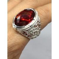 ราคา แหวนชายเงินแท้โกเมนcz ฉลุลายพญาครุฑ (4847387565)