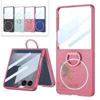 ราคา Slim Magnetic Ring Holder Stand Case Casing for Samsung Galaxy Z Flip 7 6 5 Glass Screen Wireless Charging Cover (41120430639)