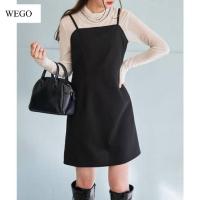 ราคา WEGO minidress col.black size F เดรสสายเดี่ยว สม็อคหลังสายปรับได้ น่ารักมากๆ เสื้อญี่ปุ่นมือสอง มีกระเป๋า2ข้าง (29180103243)