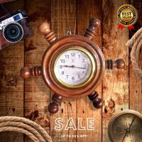 ราคา นาฬิกางานไม้สัก เส้นผ่าศูนย์กลาง 8 นิ้ว ทรงกัปตันเรือสวยหรูหรา ประดับบ้าน (18784024663)