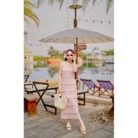 ราคา Rosybu เดรสกระโปรงยีนส์ตัวยาว แต่งลูกไม้ทั้งตัว น่ารักมาก (26583640980)