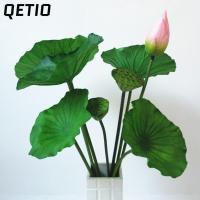 ราคา ดอกบัวประดิษฐ์ QETIO, ดอกไม้ประดิษฐ์เสาดอกไม้ประดิษฐ์ตกแต่ง DIY, ดอกบัวใบบัวคุณภาพสูง Pod ดอกบัวดอกไม้ศิลปะ (43413102940)