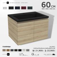 ราคา SLC0611 อ่างล้างหน้าหินสังเคราะห์พร้อมตู้หน้าบานคู่ 60 cm. - Size 600x460x450 MM. - Contempo for #Contemporary Design (18737858488)