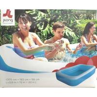 ราคา สระว่ายน้ำเป่าลม 3 ชั้น สีฟ้า รุ่นหนา ขนาดใหญ่ 3 เมตร +เครื่องเป่าลมไฟฟ้า (1028886443)