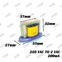 ราคา Transformer หม้อแปลงไฟฟ้า Input 220VAC Output 2VAC 6VAC 15VAC 15-0-15VAC 18VAC 24VAC 200mA (22819320953)