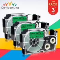 ราคา 3PK Compatible for Casio XR-12GN Labeling Tape Cartridge Black on Green 12mm KL-60 KL-120 KL-HD1 KL-P350W Printer (10193119840)