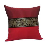 ราคา ปลอกหมอน/หมอนอิง/หมอนตกแต่งสไตล์ลายไทย สีแดง (Thai Pillow Cover) (21635079456)