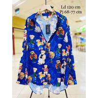 ราคา KEMEJA เสื้อเชิ้ตผ้าฝ้ายผ้าไหมมันเงาสวย Teddy birel 9602 (40422674313)