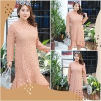 ราคา [ อกถึง 40" ] : PM4011 : พร้อมส่ง เสื้อผ้าไซส์ใหญ่ คนอ้วน สาวอวบ ชุดลูกไม้ไซส์ใหญ่ ผ้าลูกไม้สีส้ม (8684514150)