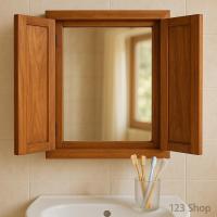 ราคา กระจกเงาไม้สัก กว้าง 38 cm สูง 58 cm กระจกไม้ กรอบไม้สัก แบบโบราณ เปิดปิดบานได้ แขวนผนัง (24183650236)