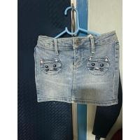 ราคา กระโปรงยีนส์สั้นเด็ก H&M มีกระเป๋าแมวด้านหน้า (27218875754)