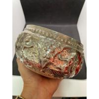 ราคา สินค้าหลุดจำนำขันเงินนิ่ง85%ตอกลายดุนนูนรูปเทวดา ปากขันกว้าง5“ น้ำหนัก 231.2กรัม (25308588381)