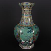 ราคา ♞,♘Qing Qianlong เคลือบดอกไม้และนกหกขวดโบราณหัตถกรรม Porcelain บ้านสไตล์จีนเครื่องประดับโบราณ Curio (29959147463)