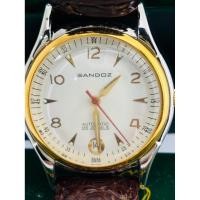 ราคา sandoz vintage style Swiss เครื่องสวิส ออโตเมติกแท้ของอีทีเอ ขอบหน้าสีทอง ไอพีโกลด์ (26431342349)