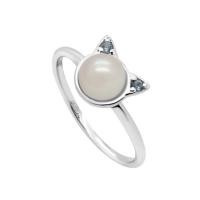 ราคา แหวน A.CEMI Kitten Ring มุกแท้ แหวนแมว แหวนมุกแท้ แหวนเงินแท้ ชุบทอง 18K (15499630999)